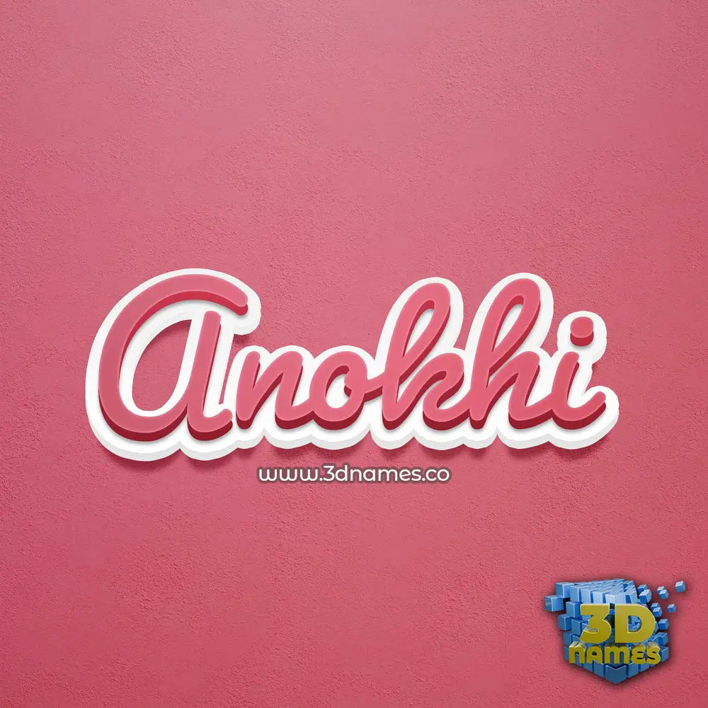 anokhi in Red Scribble style - 3D name wallpaper