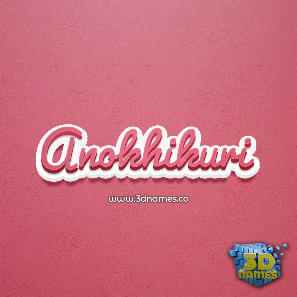 anokhikuri in Red Scribble style - 3D name wallpaper