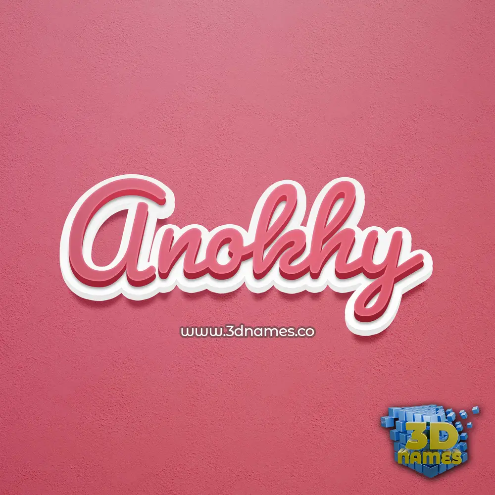 anokhy in Red Scribble style - 3D name wallpaper