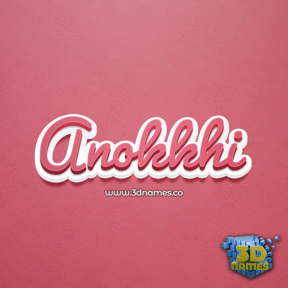 anokkhi in Red Scribble style - 3D name wallpaper