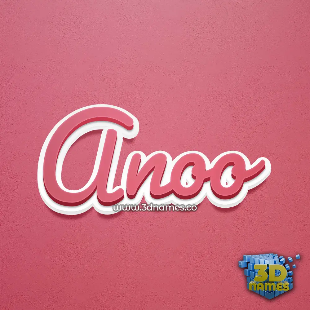 anoo in Red Scribble style - 3D name wallpaper
