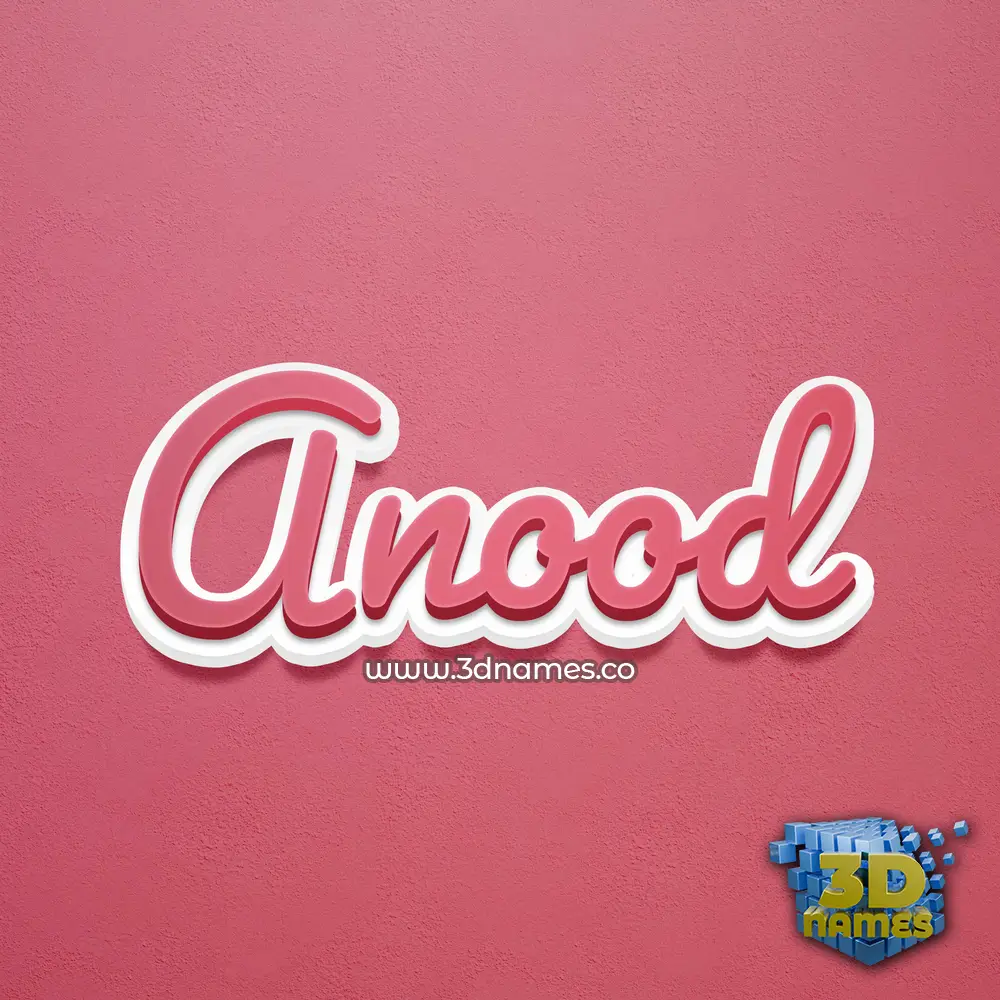 anood in Red Scribble style - 3D name wallpaper