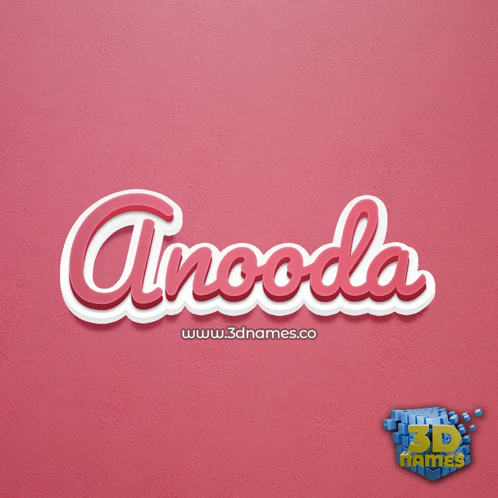 anooda in Red Scribble style - 3D name wallpaper