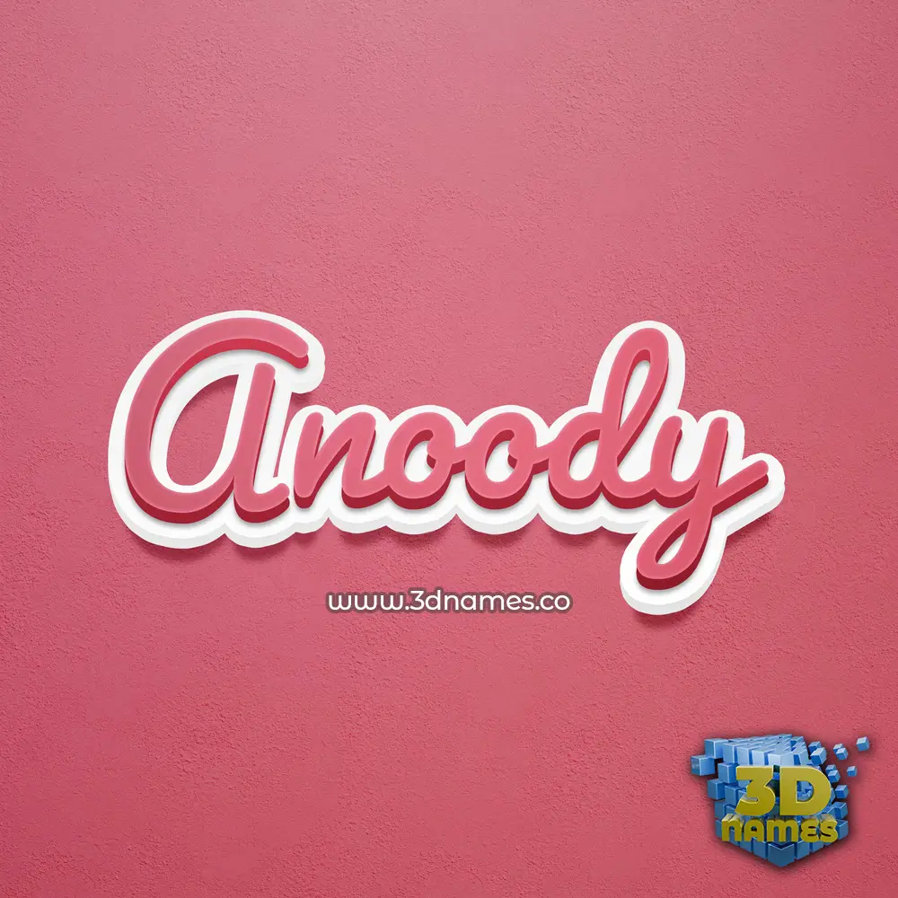 anoody in Red Scribble style - 3D name wallpaper