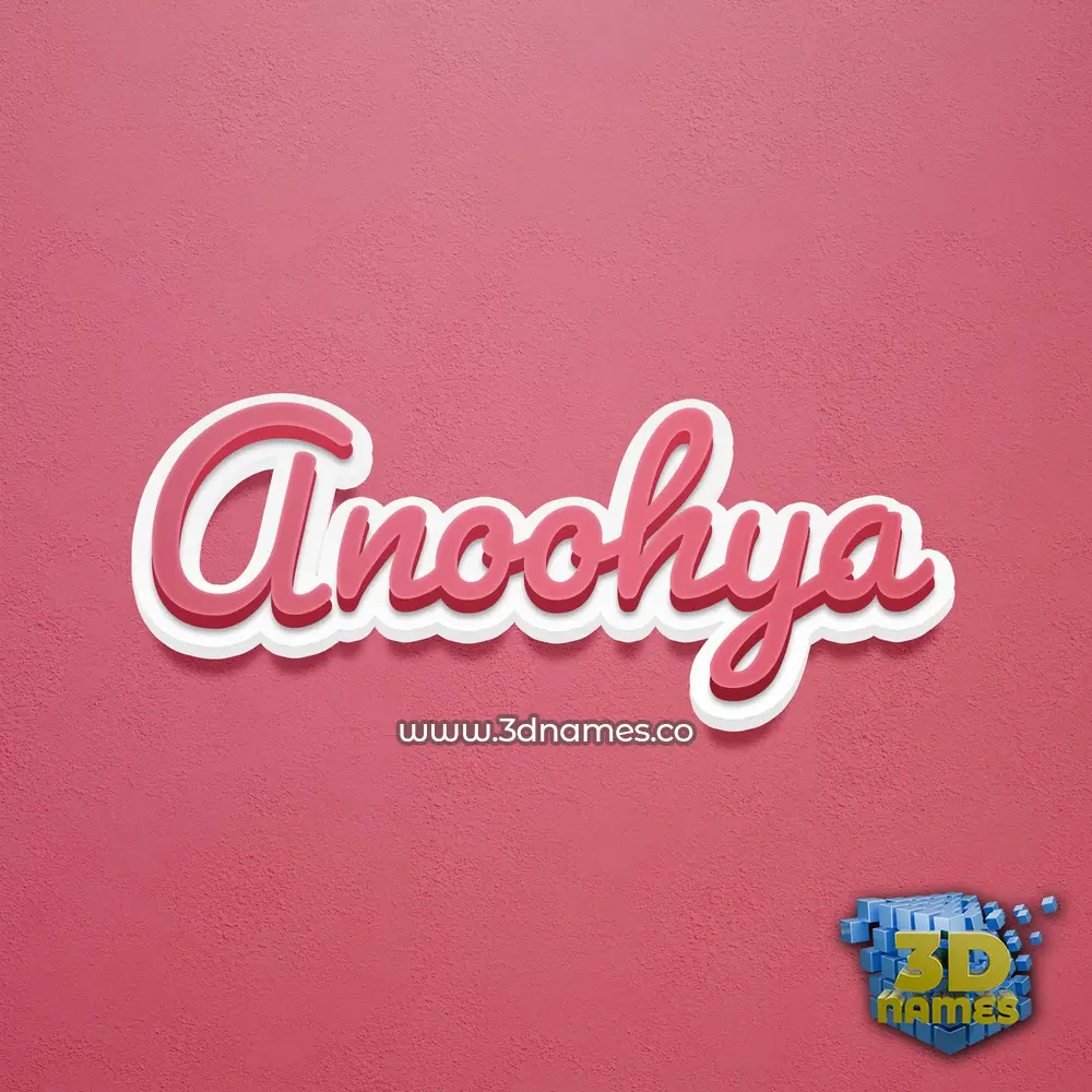 anoohya in Red Scribble style - 3D name wallpaper