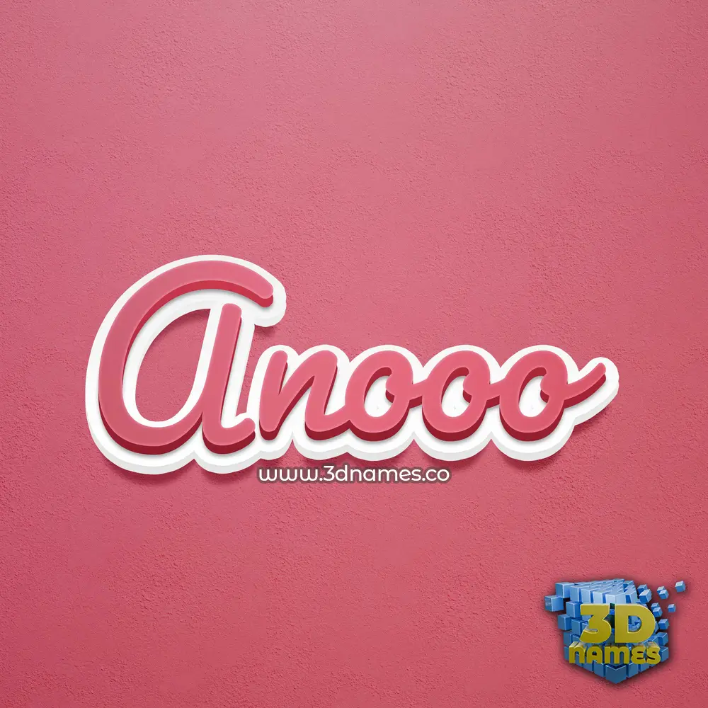 anooo in Red Scribble style - 3D name wallpaper
