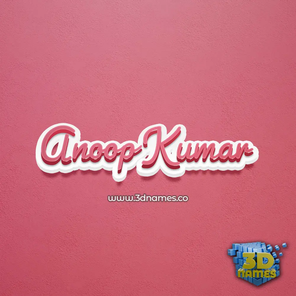 anoop kumar in Red Scribble style - 3D name wallpaper