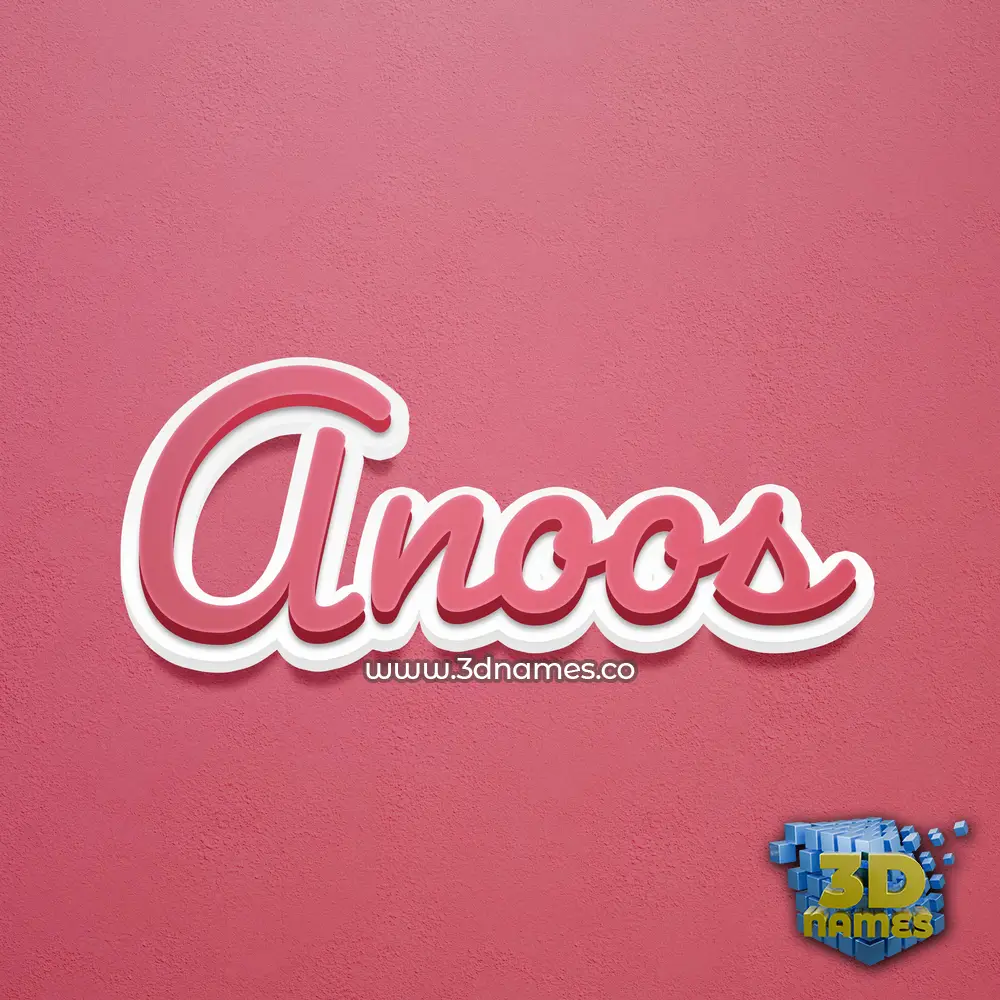 anoos in Red Scribble style - 3D name wallpaper