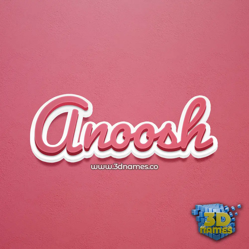 anoosh in Red Scribble style - 3D name wallpaper