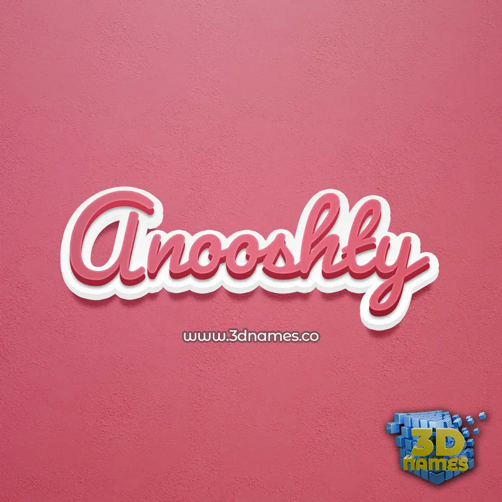 anooshty in Red Scribble style - 3D name wallpaper