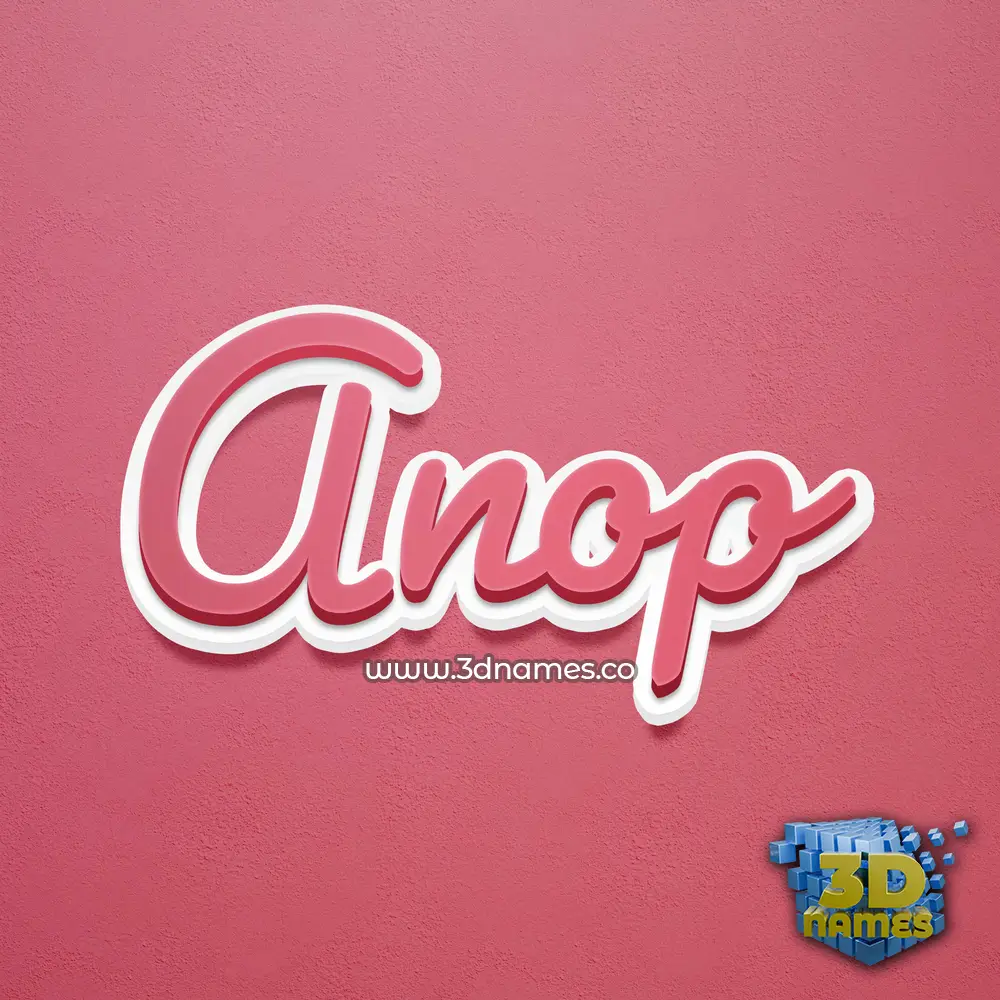 anop in Red Scribble style - 3D name wallpaper