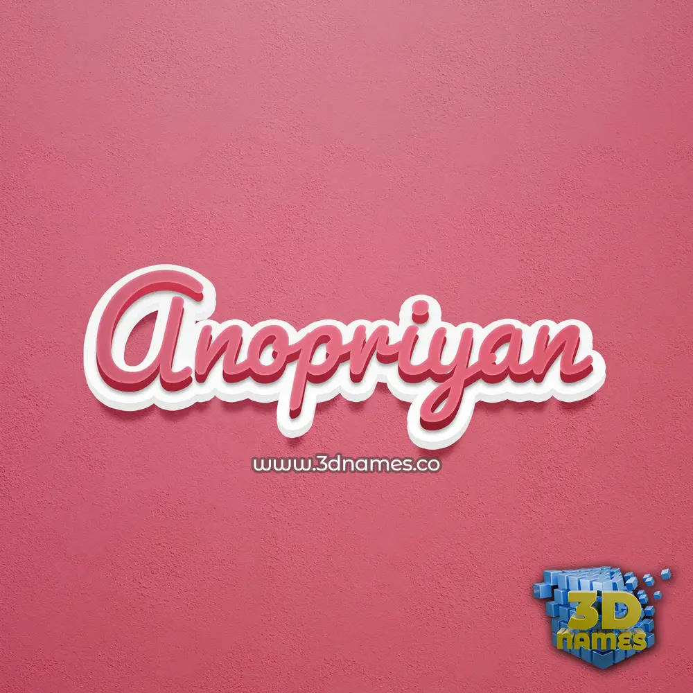 anopriyan in Red Scribble style - 3D name wallpaper
