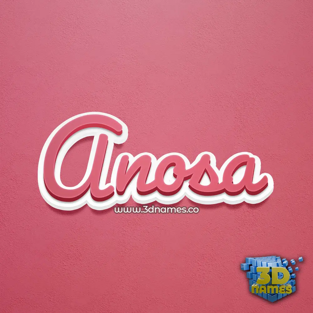 anosa in Red Scribble style - 3D name wallpaper