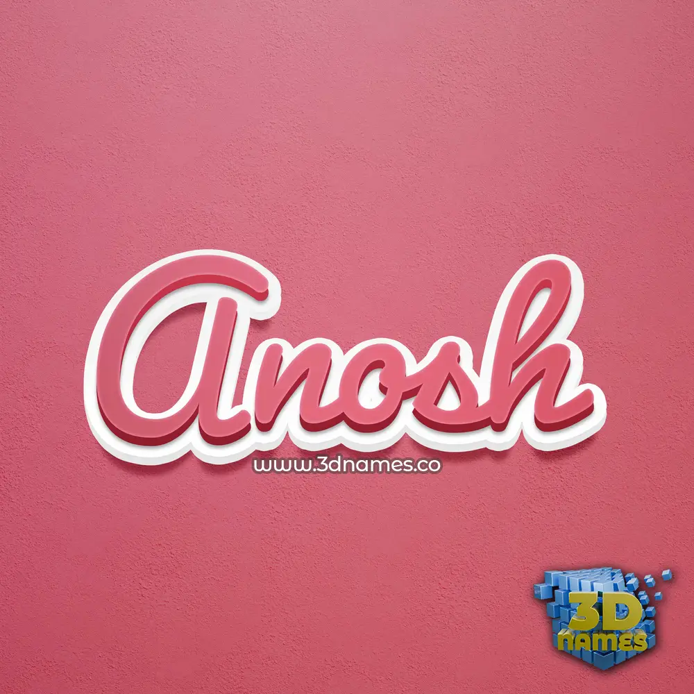 anosh in Red Scribble style - 3D name wallpaper