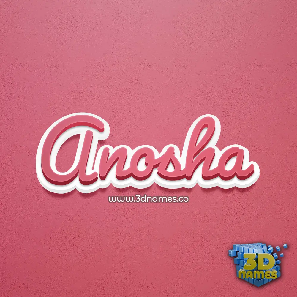 anosha in Red Scribble style - 3D name wallpaper