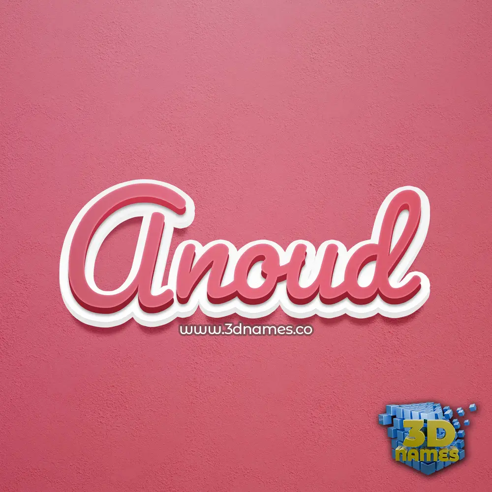 anoud in Red Scribble style - 3D name wallpaper