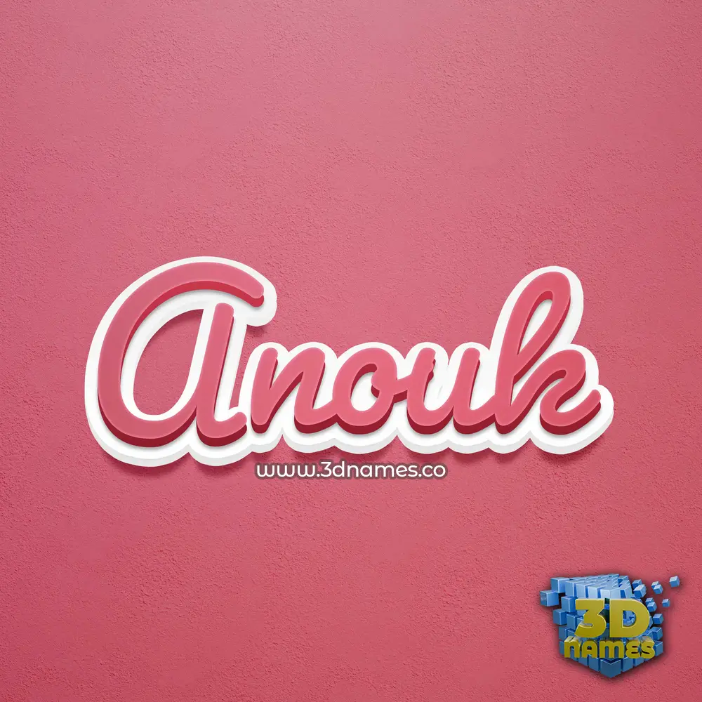 anouk in Red Scribble style - 3D name wallpaper