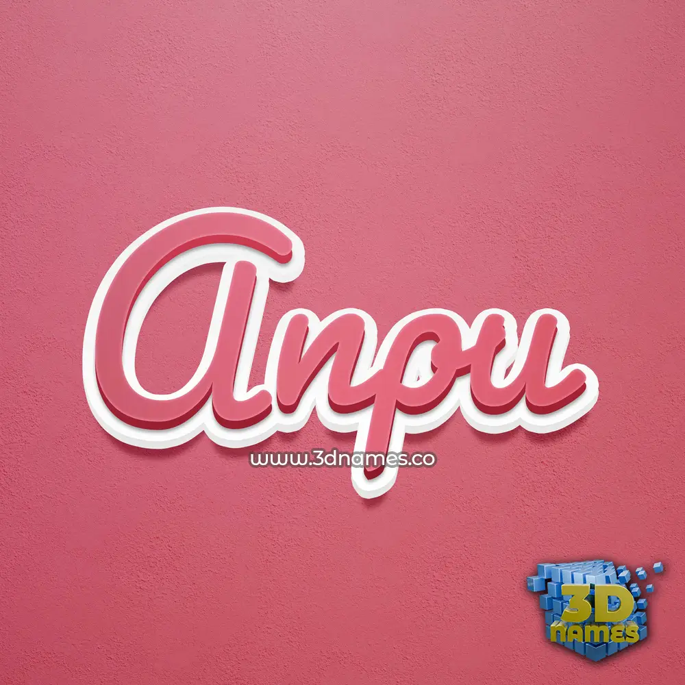 anpu in Red Scribble style - 3D name wallpaper