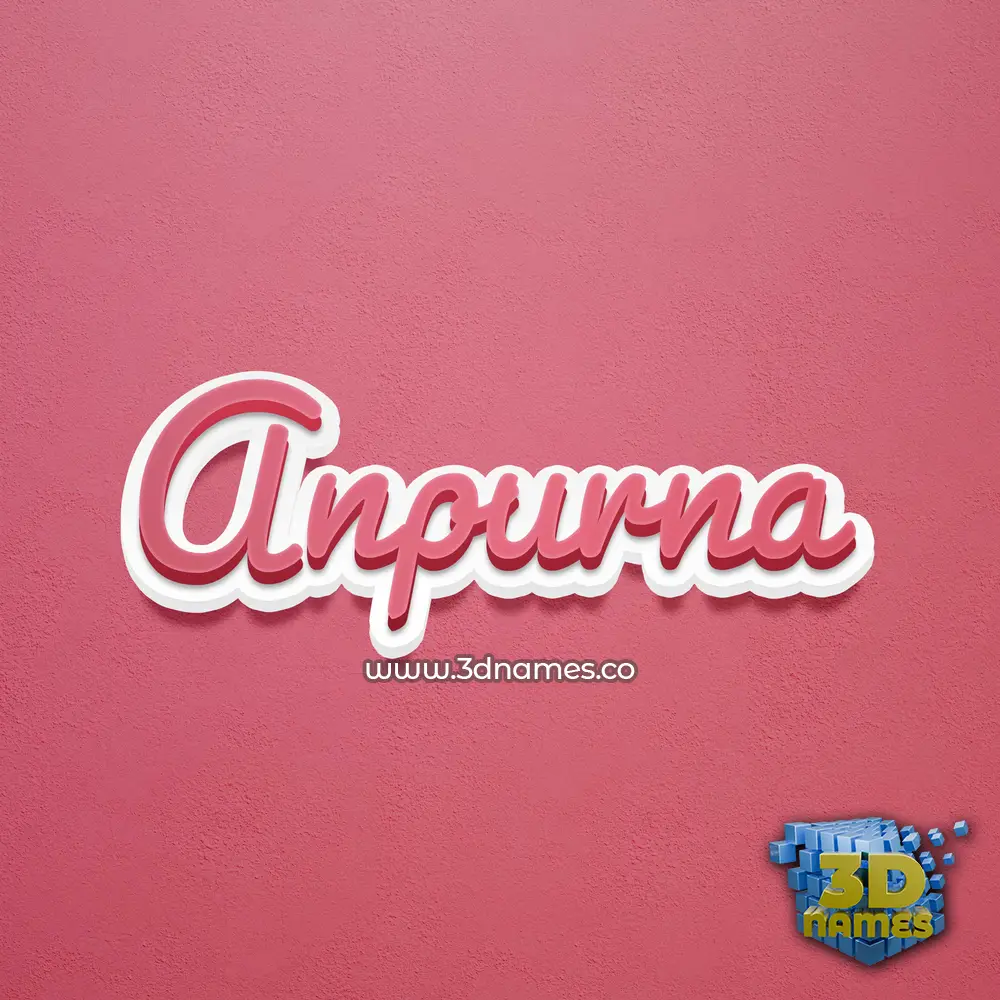 anpurna in Red Scribble style - 3D name wallpaper
