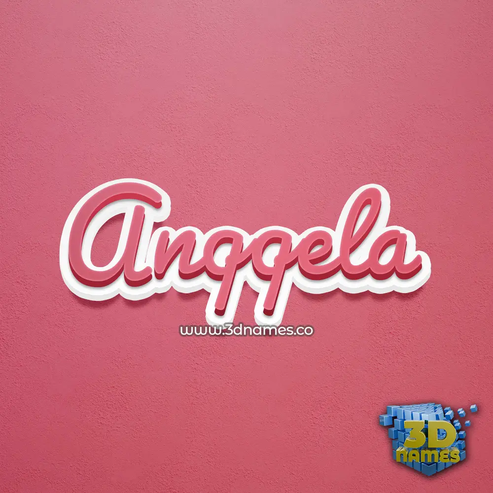 anqqela in Red Scribble style - 3D name wallpaper