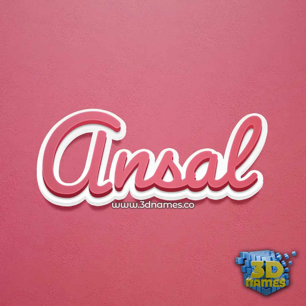 ansal in Red Scribble style - 3D name wallpaper