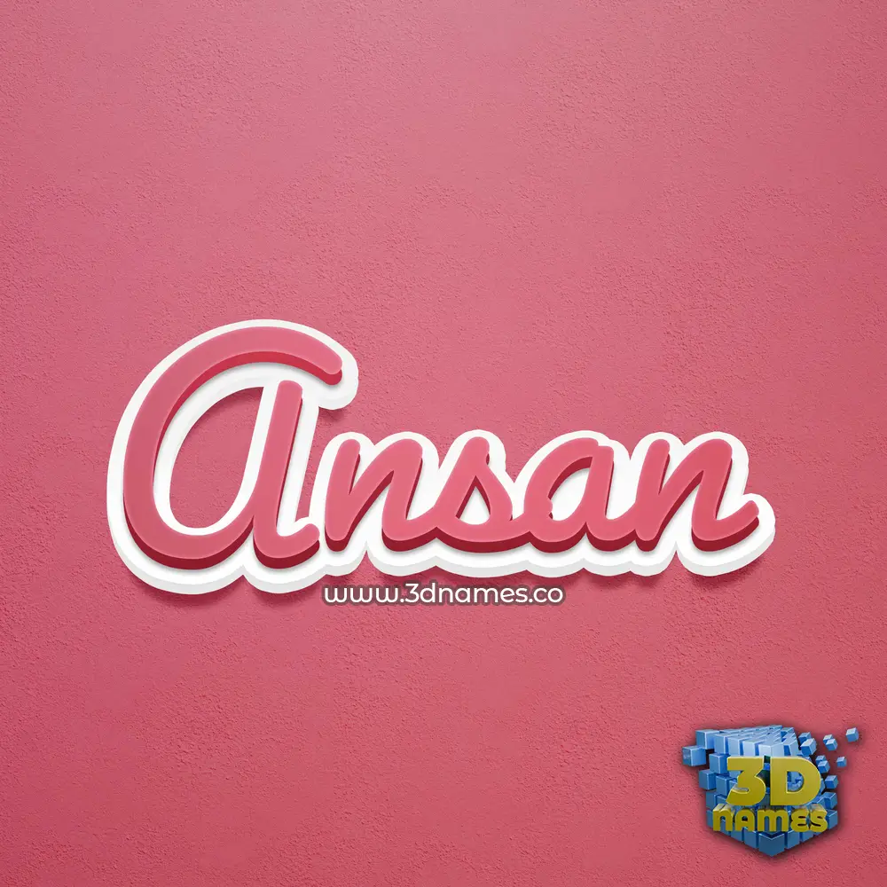 ansan in Red Scribble style - 3D name wallpaper