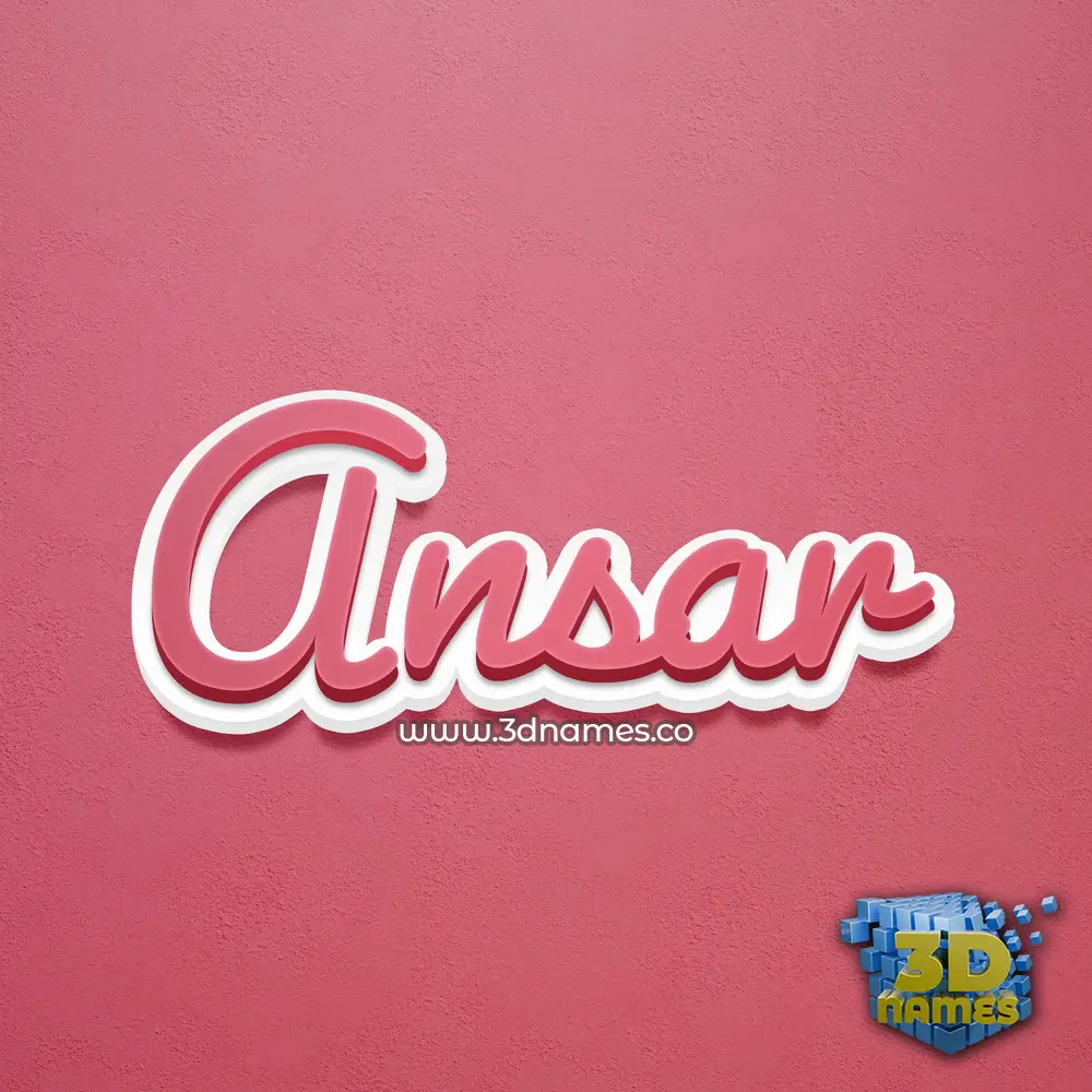 ansar in Red Scribble style - 3D name wallpaper