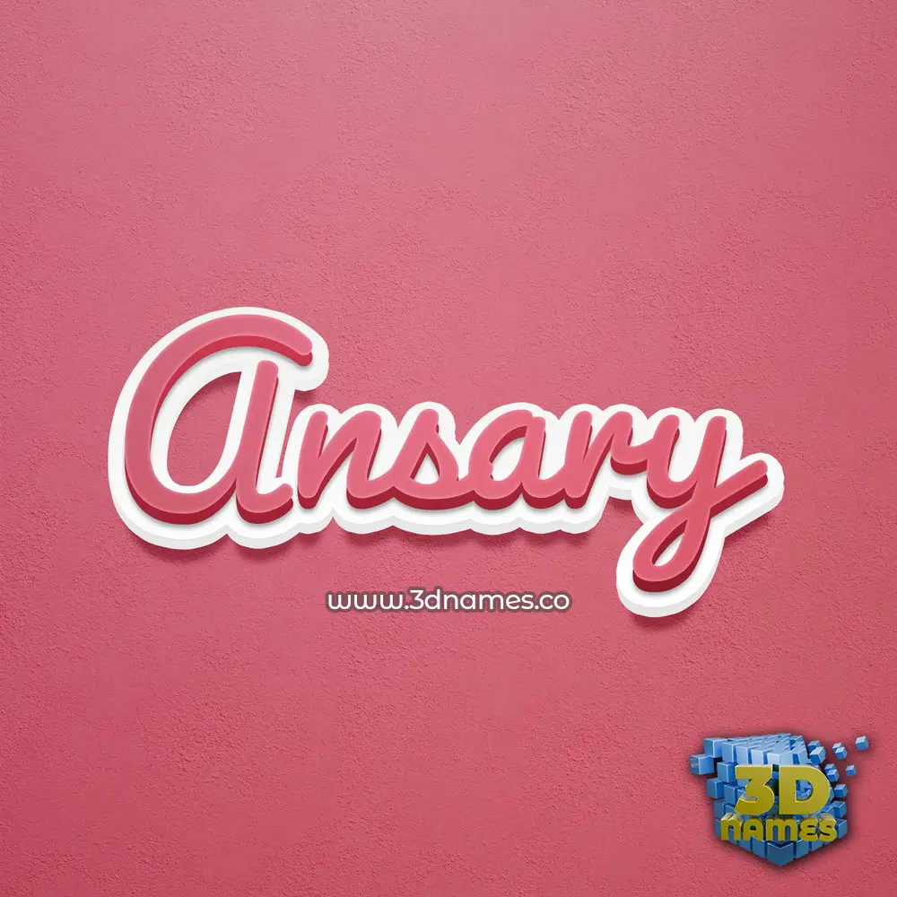 ansary in Red Scribble style - 3D name wallpaper