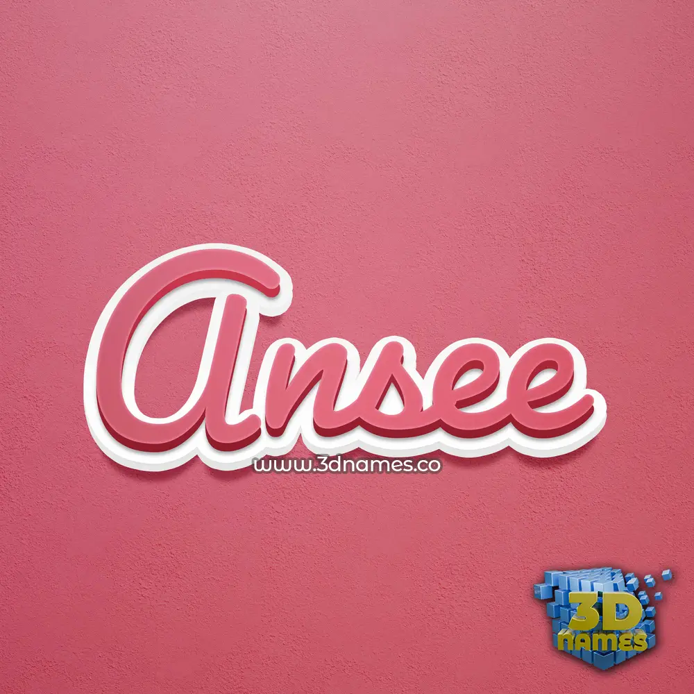 ansee in Red Scribble style - 3D name wallpaper