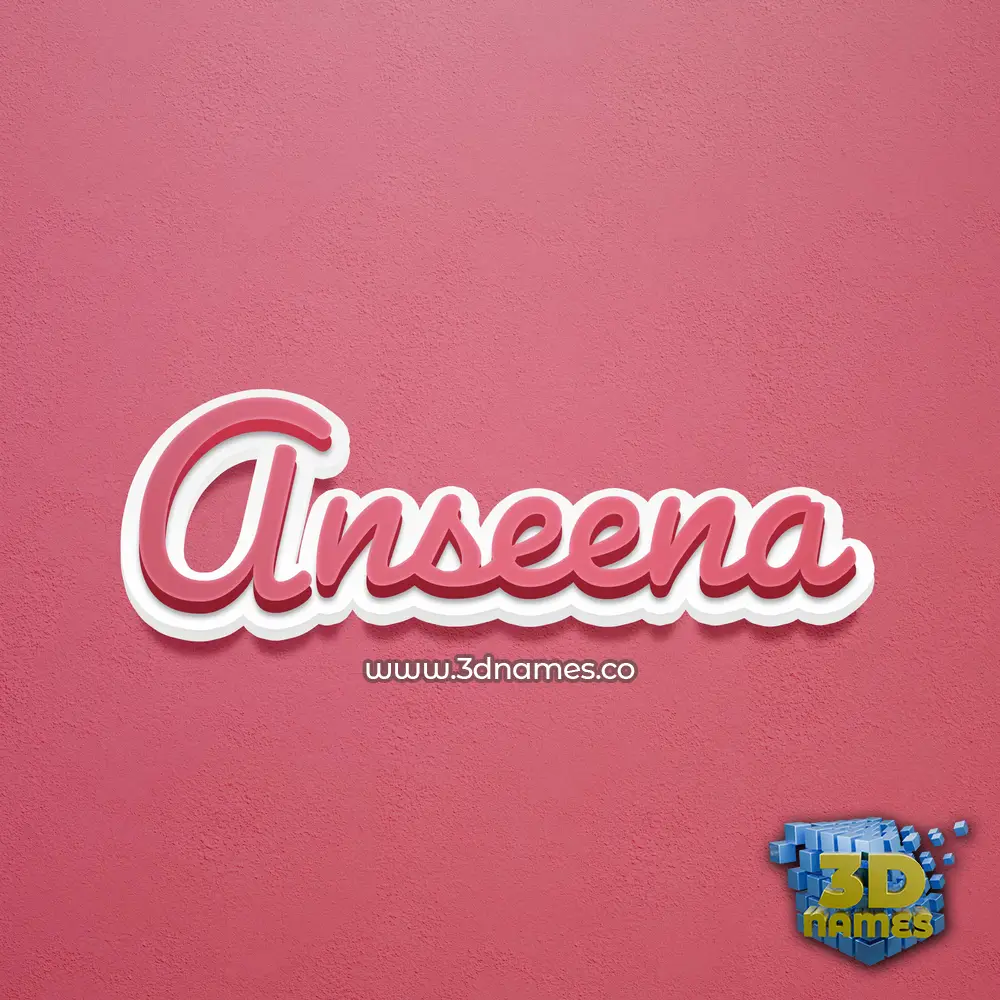 anseena in Red Scribble style - 3D name wallpaper