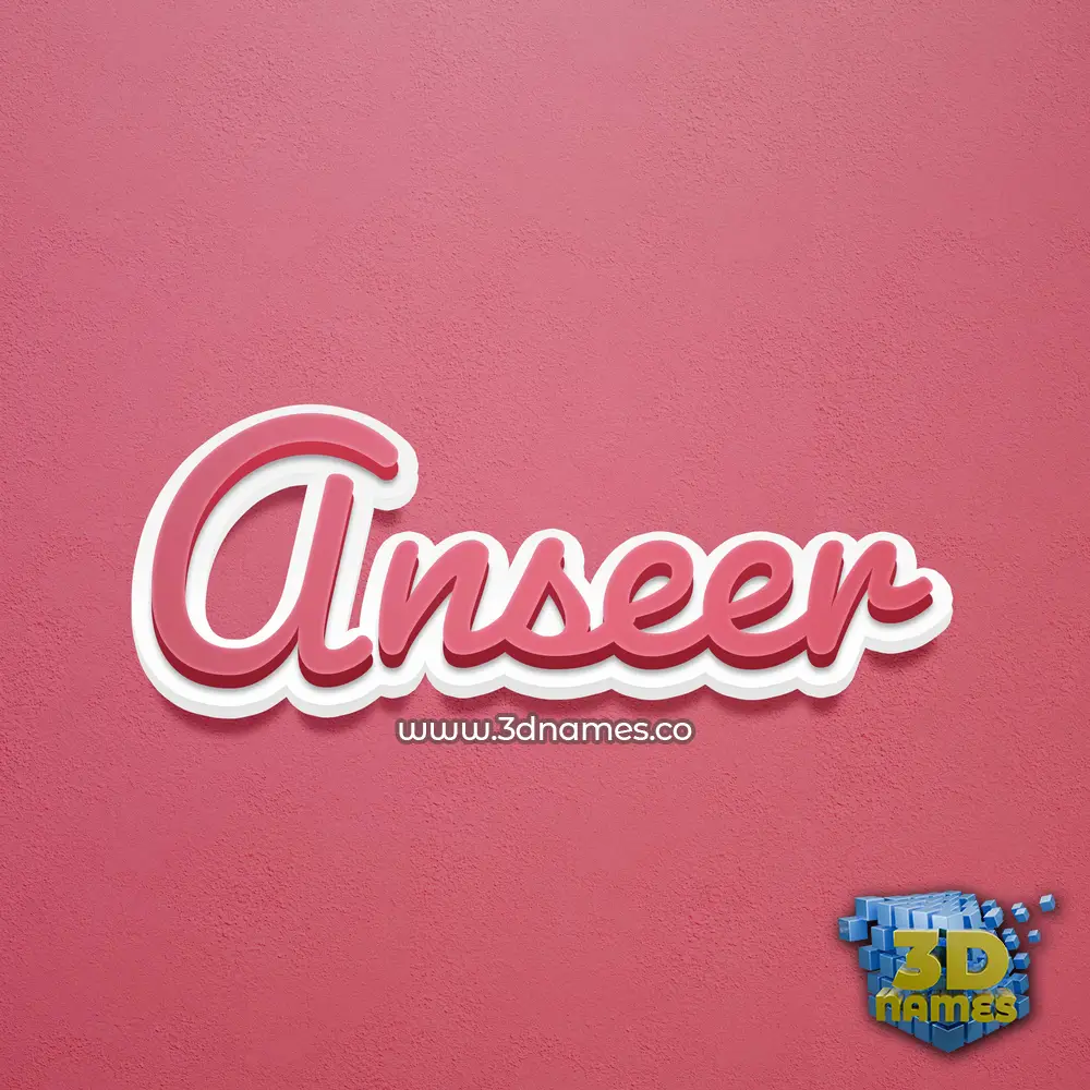 anseer in Red Scribble style - 3D name wallpaper