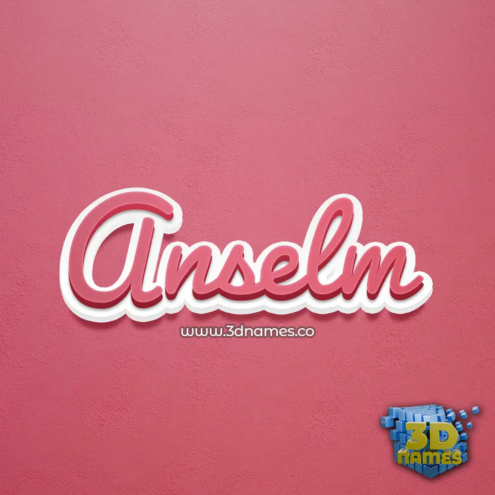 anselm in Red Scribble style - 3D name wallpaper