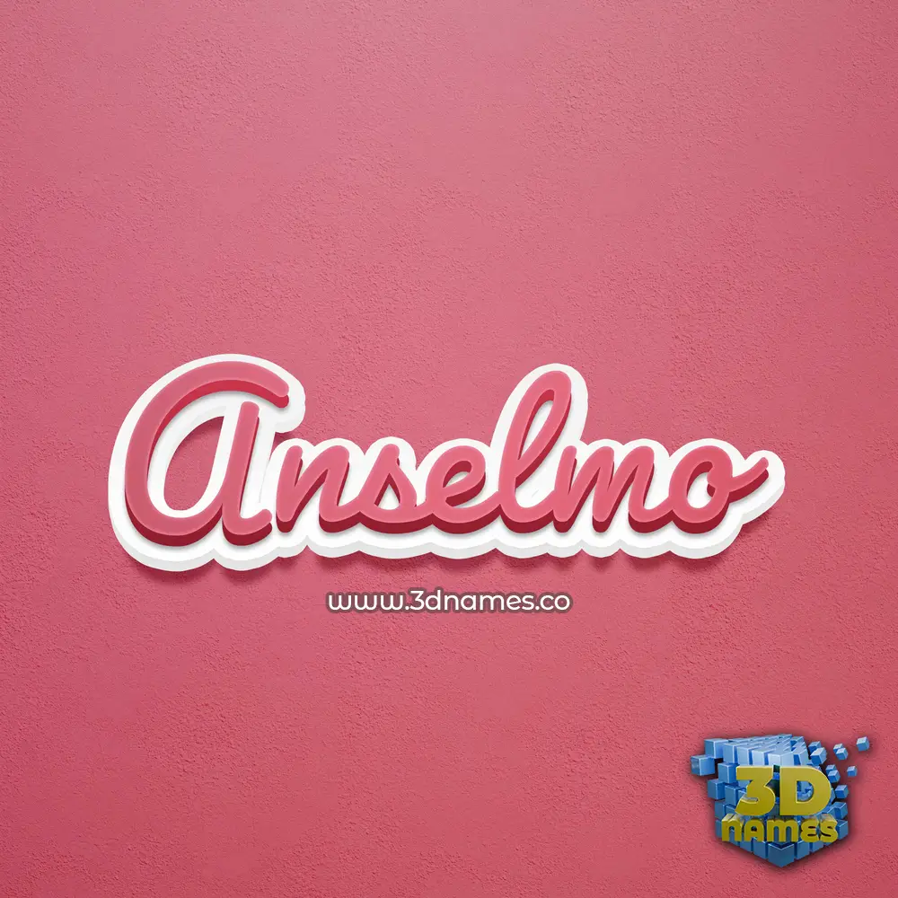 anselmo in Red Scribble style - 3D name wallpaper