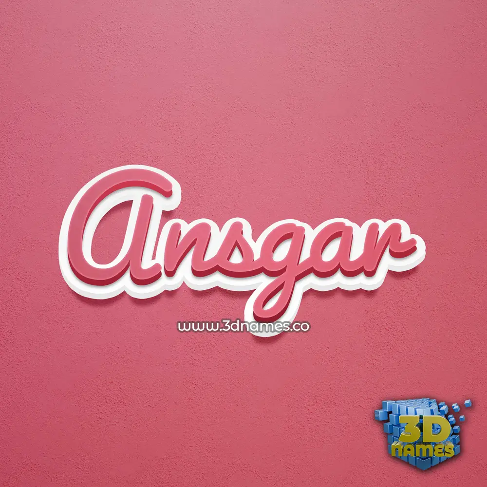 ansgar in Red Scribble style - 3D name wallpaper