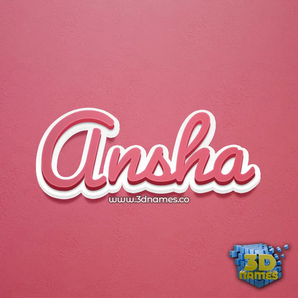 ansha in Red Scribble style - 3D name wallpaper