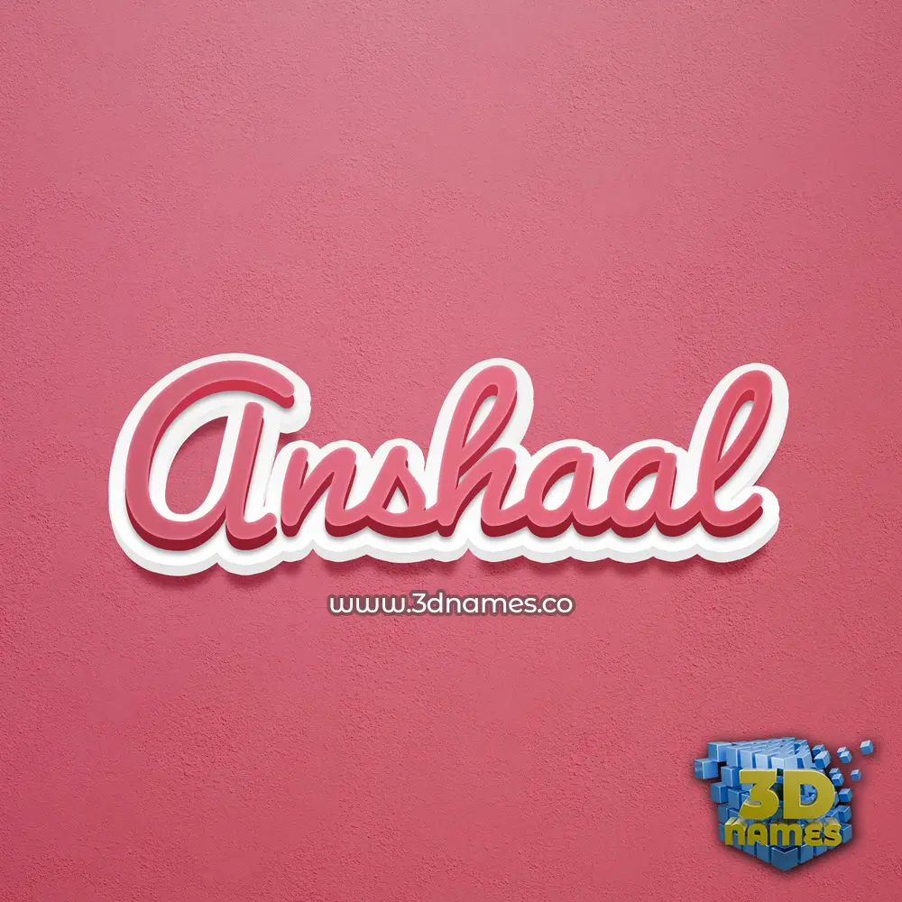 anshaal in Red Scribble style - 3D name wallpaper