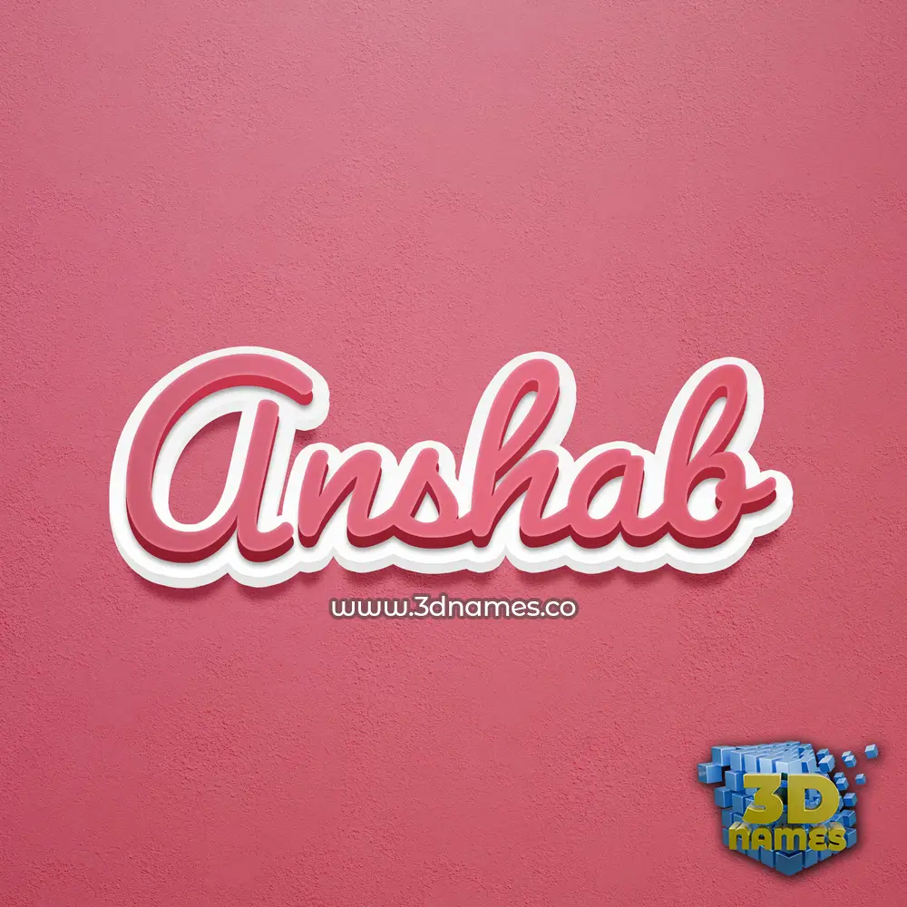 anshab in Red Scribble style - 3D name wallpaper