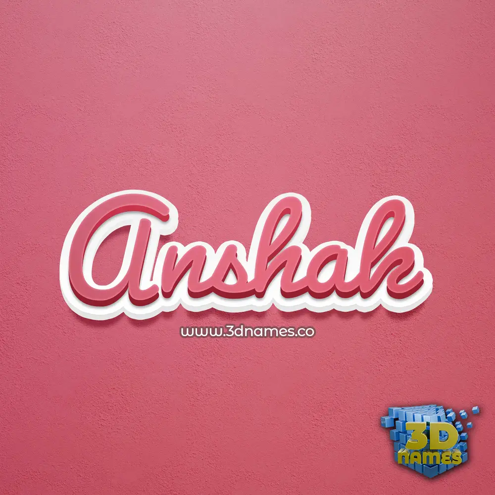 anshak in Red Scribble style - 3D name wallpaper