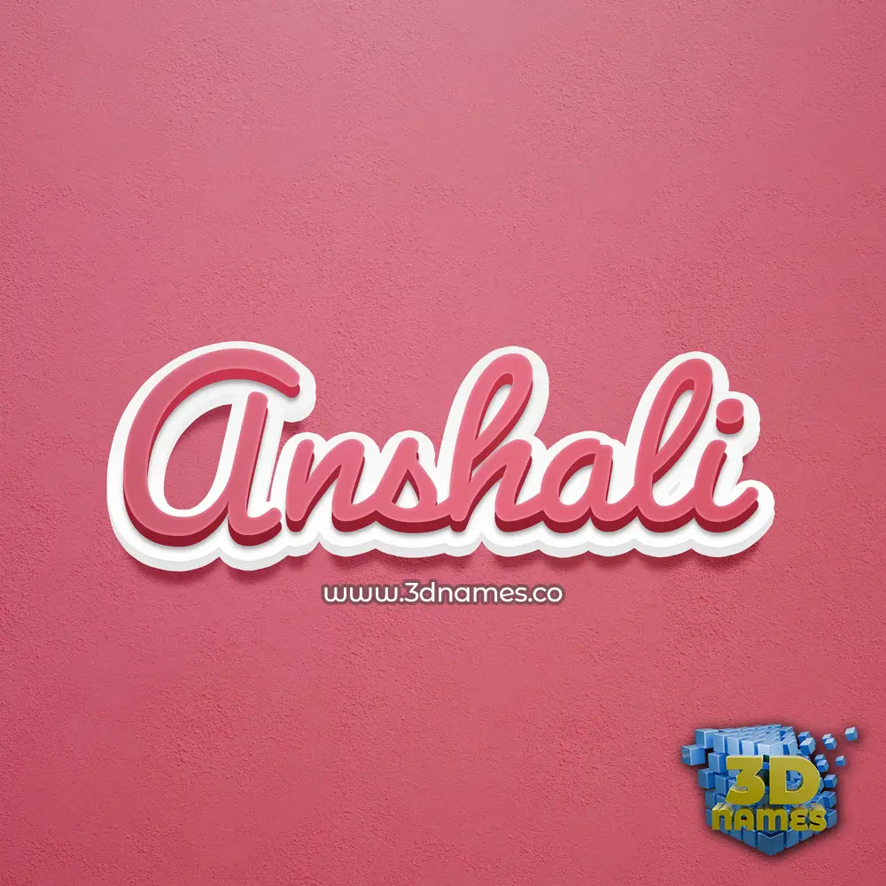 anshali in Red Scribble style - 3D name wallpaper