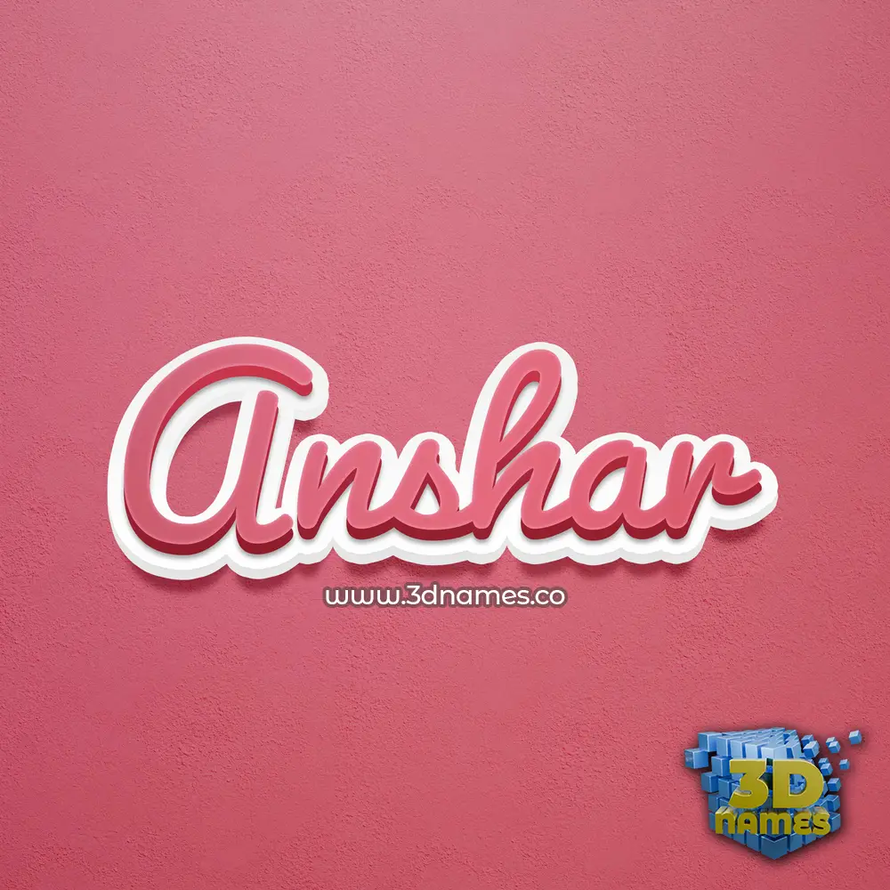 anshar in Red Scribble style - 3D name wallpaper