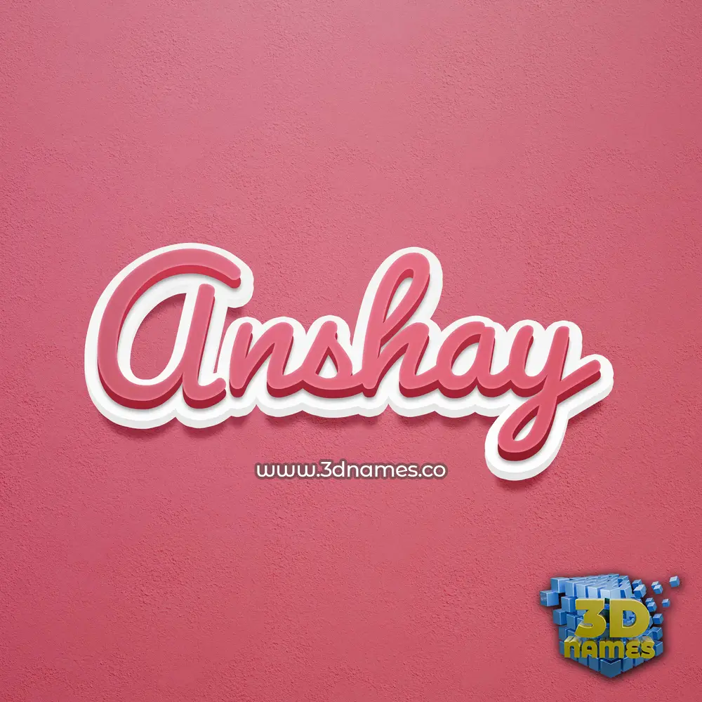 anshay in Red Scribble style - 3D name wallpaper
