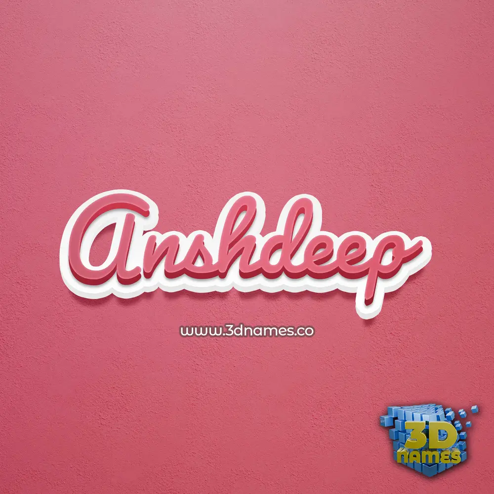anshdeep in Red Scribble style - 3D name wallpaper