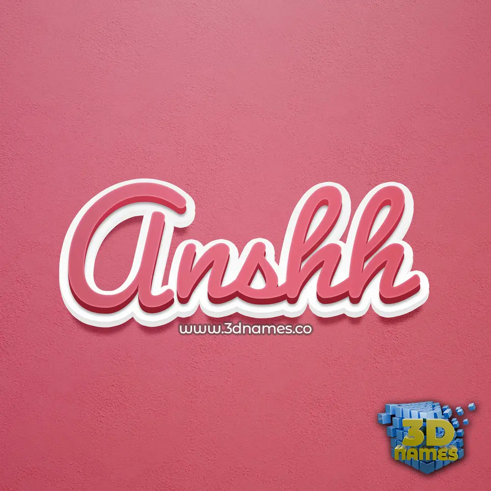 anshh in Red Scribble style - 3D name wallpaper