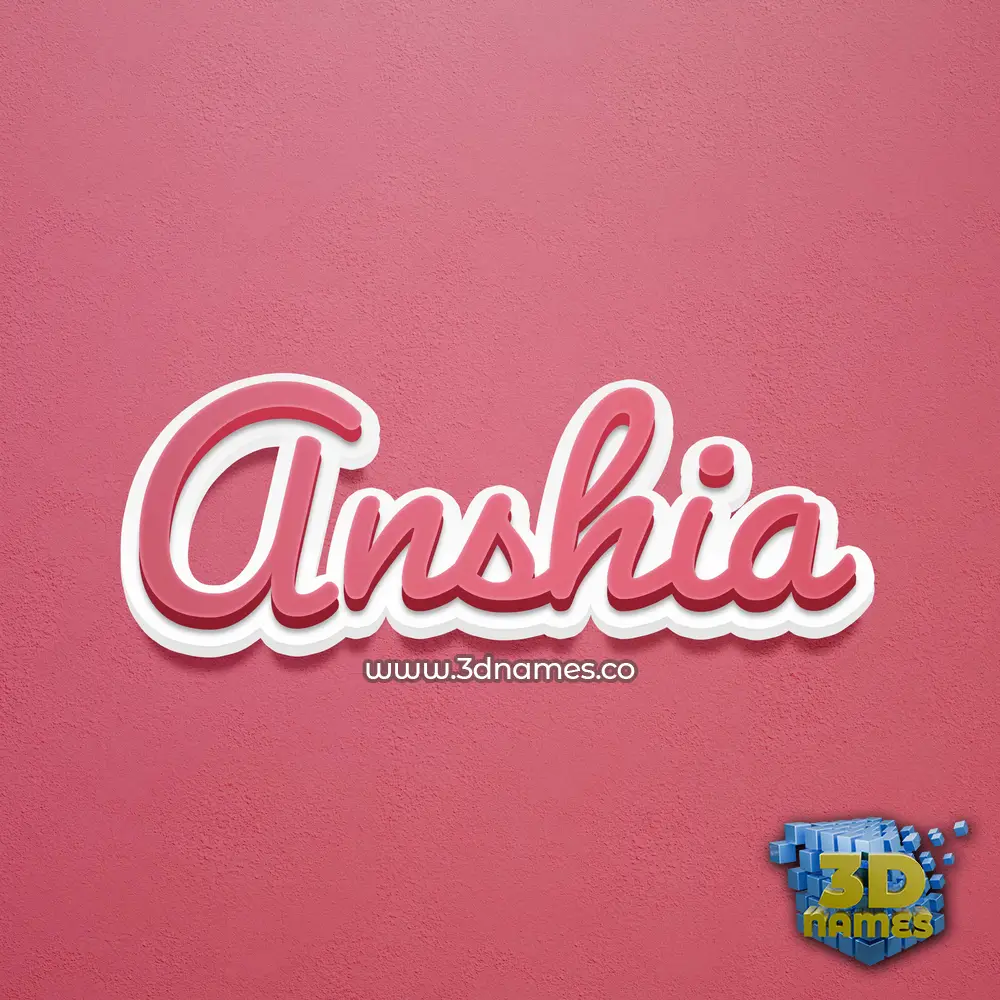anshia in Red Scribble style - 3D name wallpaper