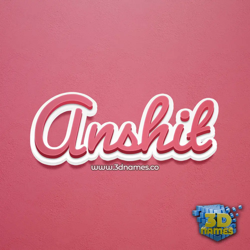 anshit in Red Scribble style - 3D name wallpaper