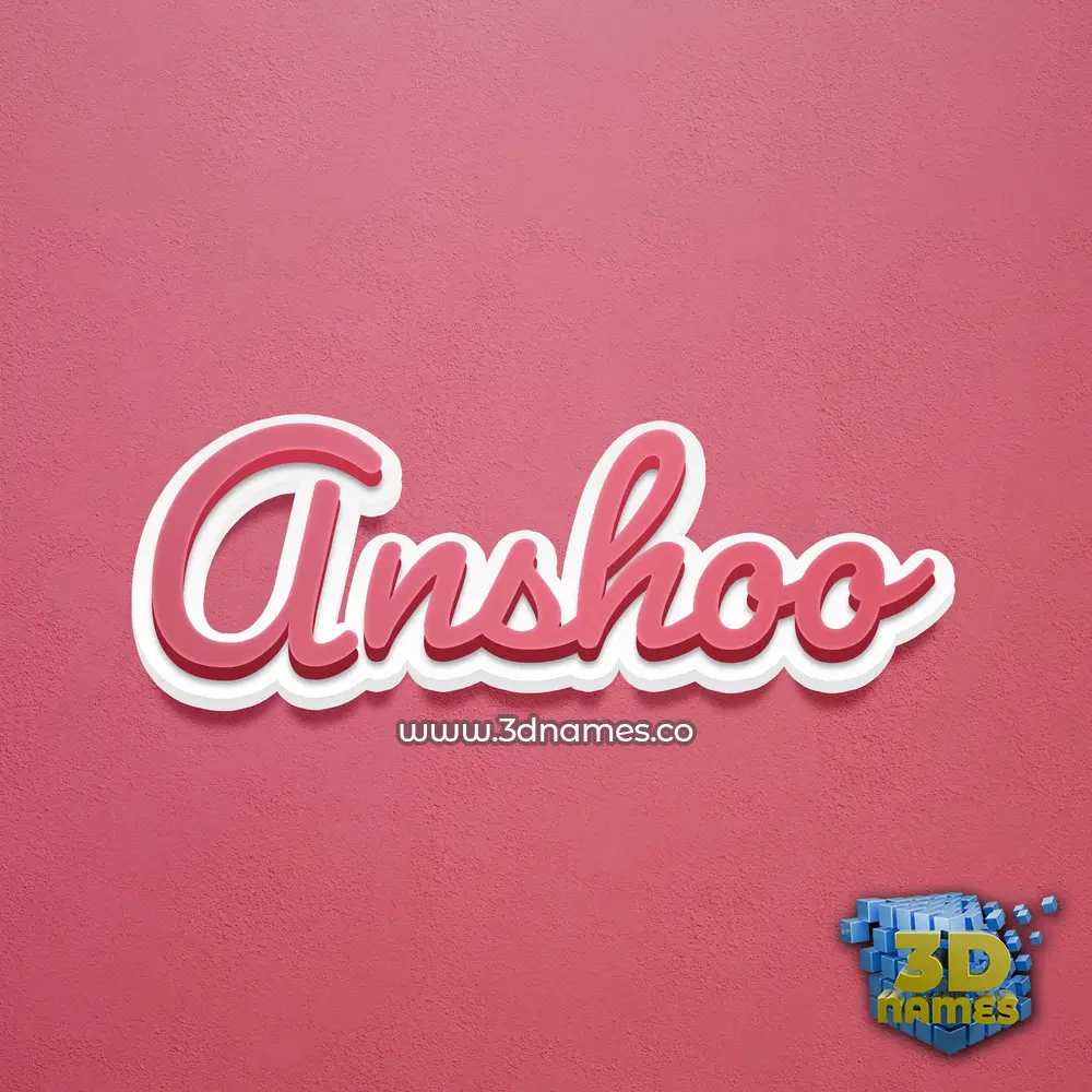 anshoo in Red Scribble style - 3D name wallpaper