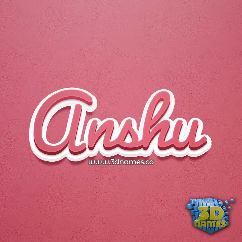 anshu in Red Scribble style - 3D name wallpaper