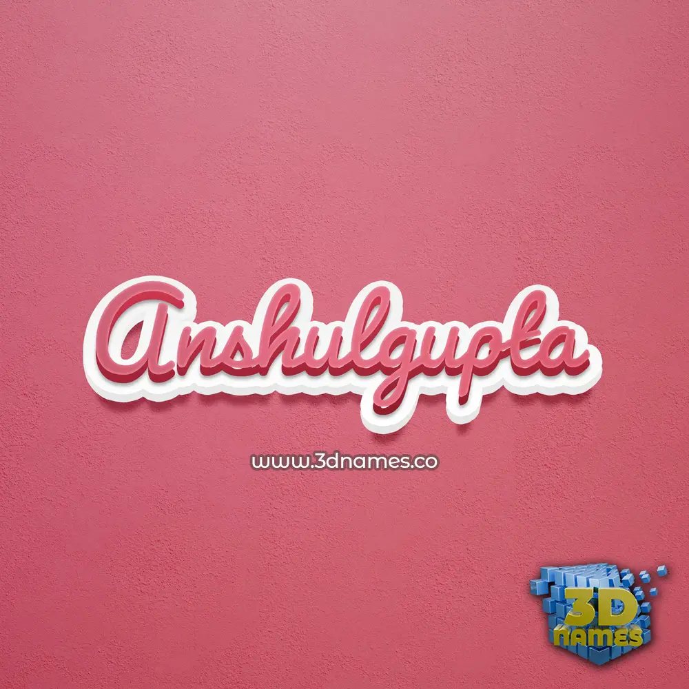 anshulgupta in Red Scribble style - 3D name wallpaper