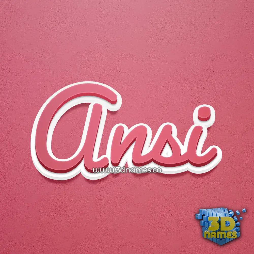 ansi in Red Scribble style - 3D name wallpaper