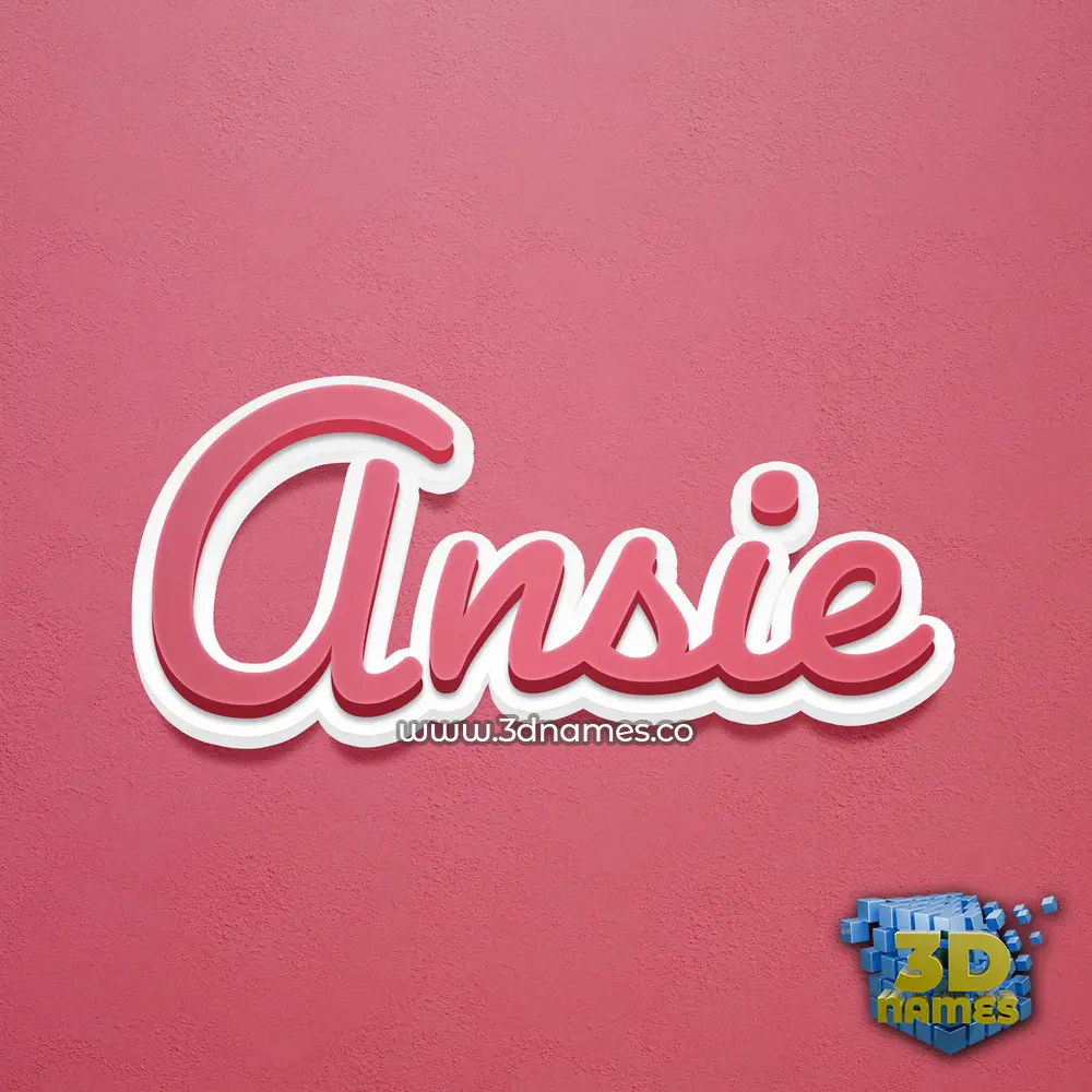 ansie in Red Scribble style - 3D name wallpaper
